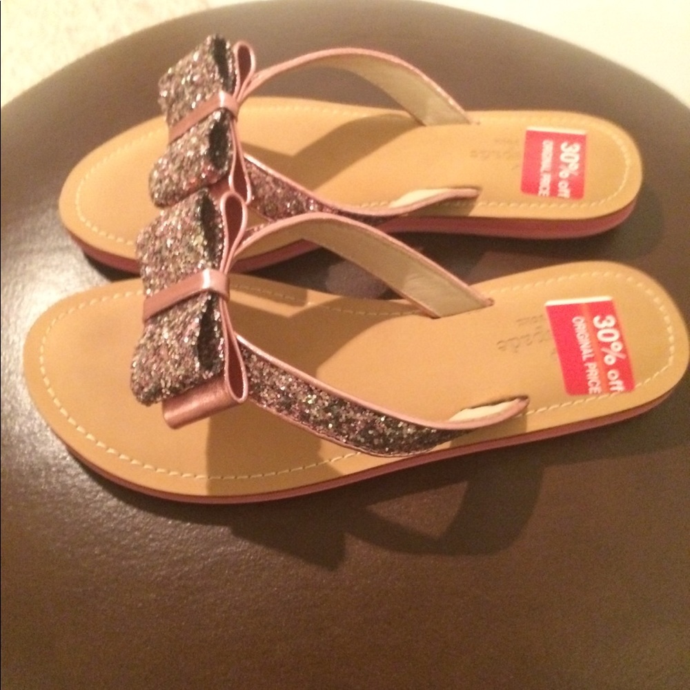 Kate Spade pink glitter bow sandals 6 sold out!